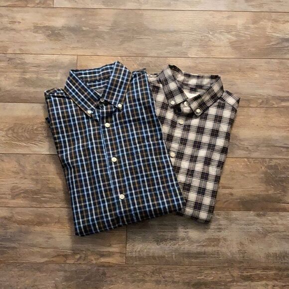 Two plaid causal dress shirts - Picture 1 of 6